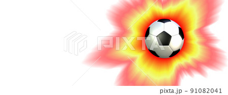 燃え上がるサッカーボールのイラスト 燃え上がるサッカーボールのイラスト 91082041