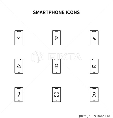 シンプルアイコンセット｜スマートフォン 91082148