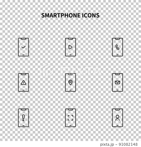 シンプルアイコンセット｜スマートフォン 91082148