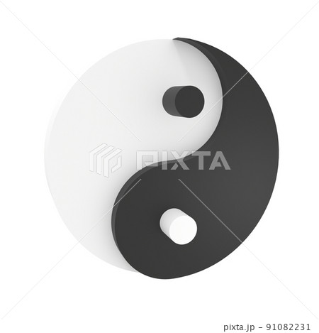 太極図、陰陽マークの3DCGイラスト 91082231