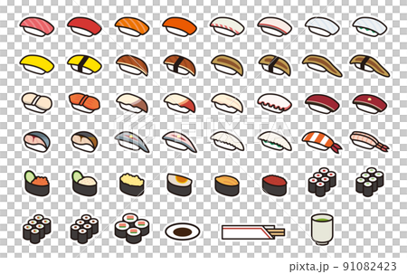寿司アイコン　セット 91082423