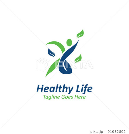 People leaf wellness logo abstract nature design Vector People leaf wellness logo abstract nature design Vector 91082802