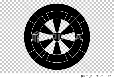日本の家紋六つ源氏車 日本の家紋六つ源氏車 91082856