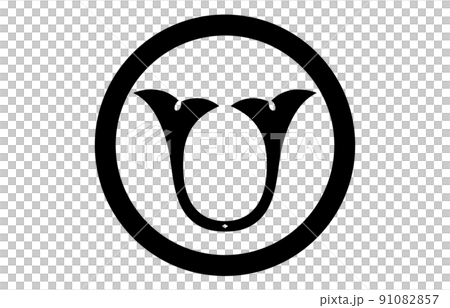 日本の家紋丸に鍬形 91082857