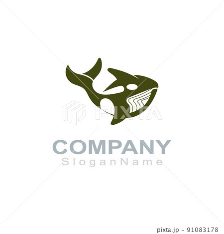 Orca logo image fish animal sea design illustration icon 91083178
