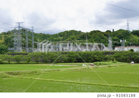 島根県　松江市の変電所（春） 91083188