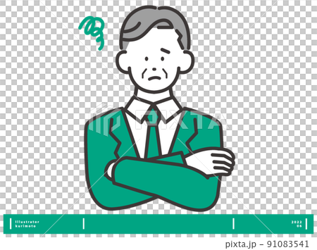 Male illustrations with arms crossed Vector material Male illustrations with arms crossed Vector material 91083541
