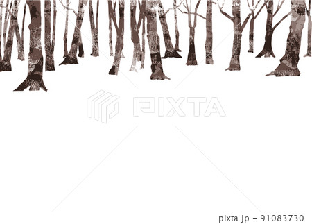 冬の木々（切り絵風） 91083730