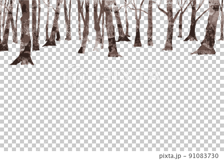 冬の木々（切り絵風） 91083730