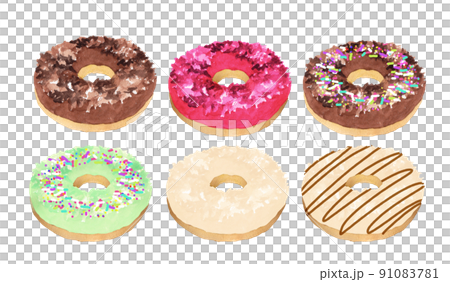Various sets of watercolor donuts Various sets of watercolor donuts 91083781