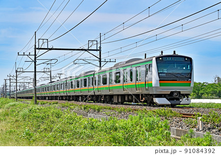 宮ページ 鉄道 JR東日本：宇都宮線（東北本線）E233系 U234F(宮ヤマ) の写真素材