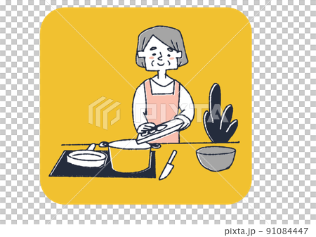 晚年煮各種幸福生活的老婦人 91084447