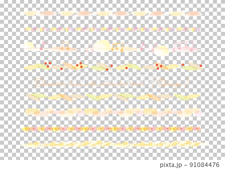 Autumn, spring, vitamin color watercolor touch decorative line material 91084476