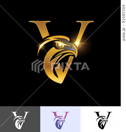 Golden Eagle Monogram Initial Letter V Golden Eagle Monogram Initial Letter V 91085504