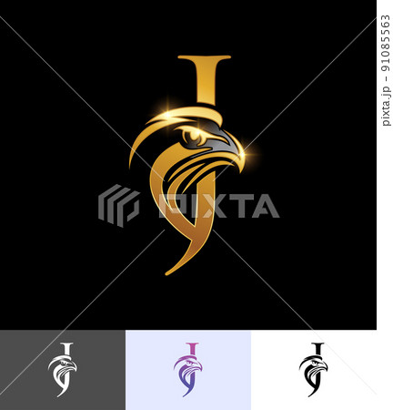 Golden Eagle Monogram Initial Letter J 91085563