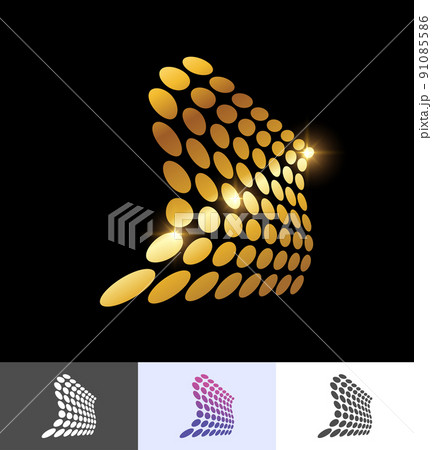 Golden Tiled Abstract perspective geometric shape design 91085586
