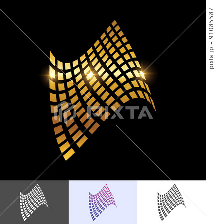 Golden Tiled Abstract perspective geometric shape design Golden Tiled Abstract perspective geometric shape design 91085587