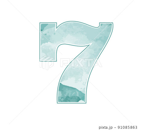 numerical number seven or 7 in multiple colors vector 91085863