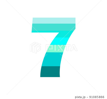 numerical number seven or 7 in multiple colors vector 91085866
