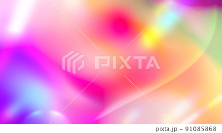 レインボーカラーの抽象的CG背景画像 91085868