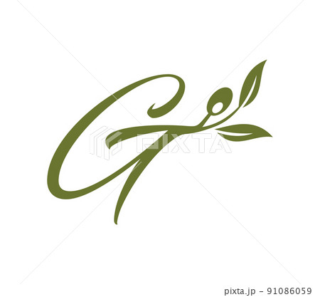Grape Vine Monogram Initial Logo Letter G Grape Vine Monogram Initial Logo Letter G 91086059