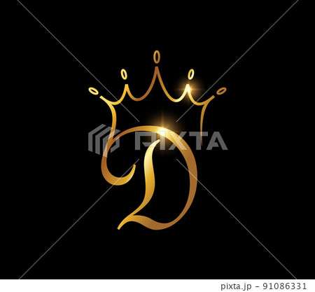Golden Crown Monogram Initial Letter D Golden Crown Monogram Initial Letter D 91086331