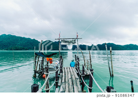 Talet Bay in Khanom, Nakhon Sri Thammarat, Thailand 91086347