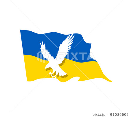 Flying Eagle for Stand with Ukraine flag Sign 91086605