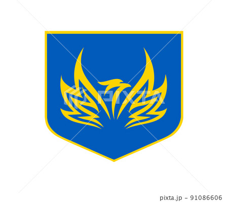 Eagle and Shield for Stand with Ukraine flag Sign Eagle and Shield for Stand with Ukraine flag Sign 91086606