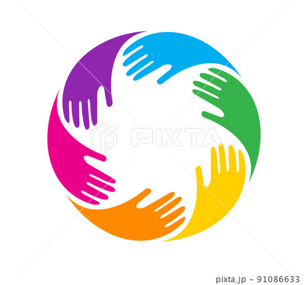Circle Multicolor Diversity Hands Vector Sign Circle Multicolor Diversity Hands Vector Sign 91086633