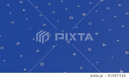 Abstract background in blue with texture of crosses, triangles and circles Abstract background in blue with texture of crosses, triangles and circles 91087436