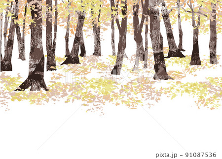 秋の木々(切り絵風) 秋の木々(切り絵風) 91087536