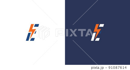 Unique and modern letter E initial voltage logo design Unique and modern letter E initial voltage logo design 91087614