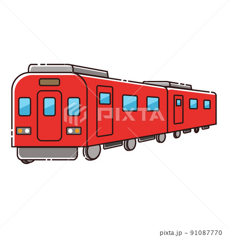 おしゃれな赤い電車のイラスト 91087770