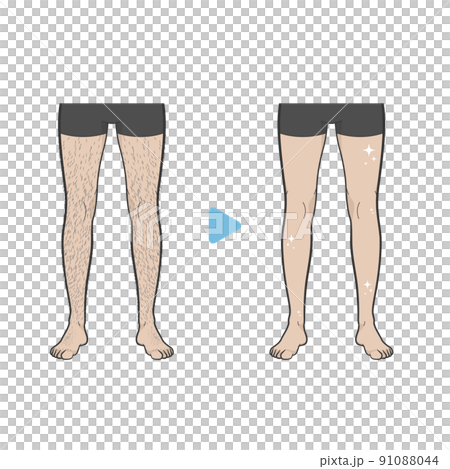 すね毛を脱毛した男性のイラスト  91088044