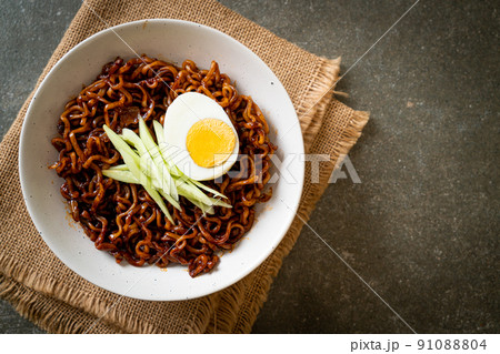 Korean Instant Noodle with Black Bean Sauce (Jajangmyeon or JJajangmyeon) Korean Instant Noodle with Black Bean Sauce (Jajangmyeon or JJajangmyeon) 91088804