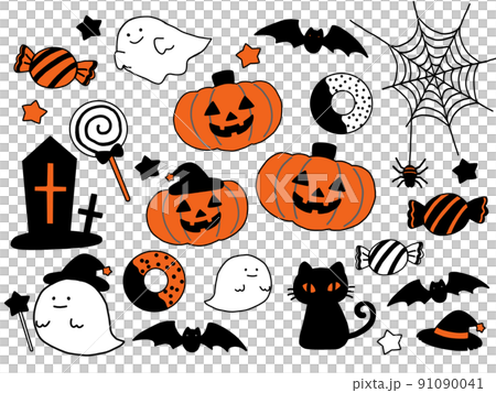 可愛的萬聖節套裝橙色黑色 可愛的萬聖節套裝橙色黑色 91090041