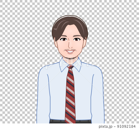 無精髭の若い男性 91092184