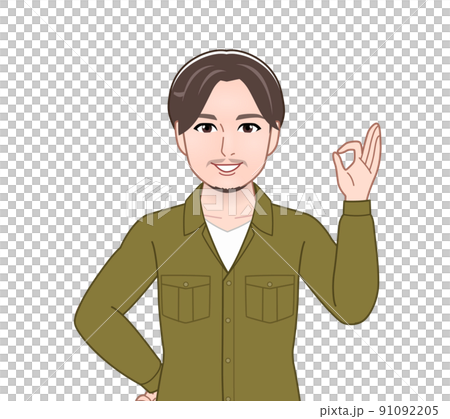 無精髭の若い男性 無精髭の若い男性 91092205