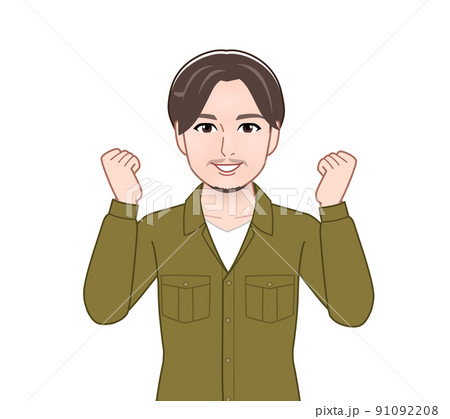 無精髭の若い男性 無精髭の若い男性 91092208