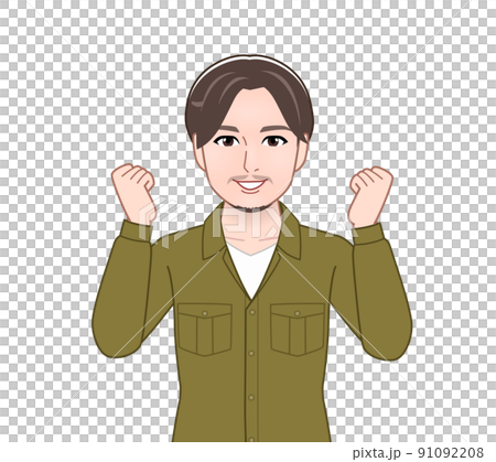 無精髭の若い男性 無精髭の若い男性 91092208