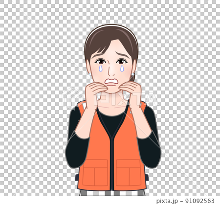 穿著救生衣的年輕女子 穿著救生衣的年輕女子 91092563