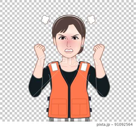 救命胴衣を着た若い女性 91092564