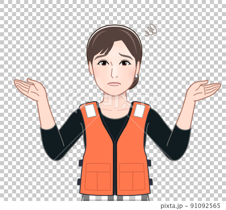 穿著救生衣的年輕女子 穿著救生衣的年輕女子 91092565