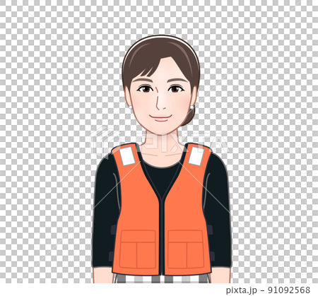 穿著救生衣的年輕女子 91092568