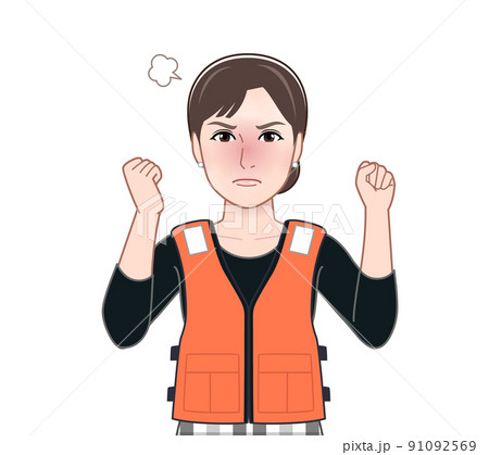 救命胴衣を着た若い女性 91092569