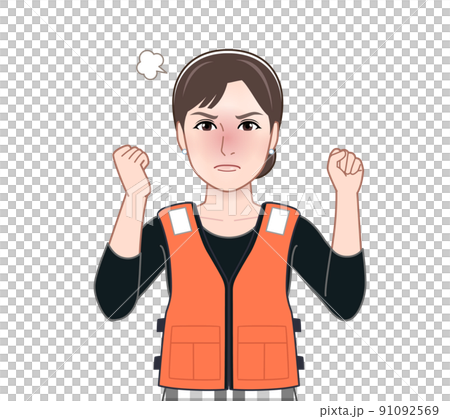 救命胴衣を着た若い女性 91092569