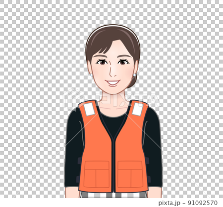 穿著救生衣的年輕女子 91092570