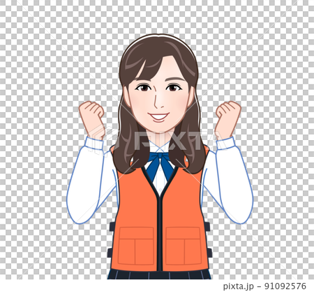 穿著救生衣的年輕女子 穿著救生衣的年輕女子 91092576