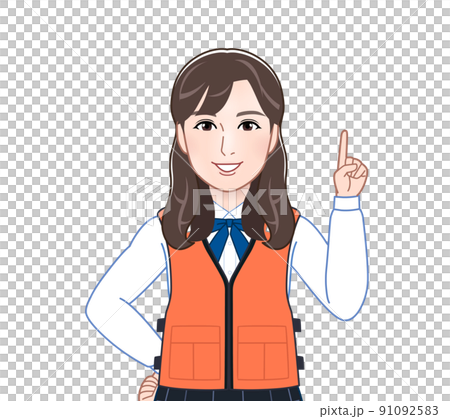 穿著救生衣的年輕女子 91092583